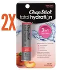ChapStick Total Hydration 3 in 1 Lip Care Sweet Peach Non-Tinted (Lot of 2)