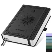 EMSHOI Notebook A5 Lined, Thick Notepad, 320 Numbered Pages, Hardcover Leather N