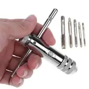 M3-M8 Ratchet Tap Machine Metric Ratchet Screw T-Handle Tap Wrench 5pcs