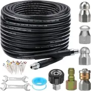 Sewer Jetter Kit for Pressure Washer 100FT, 5800PSI Drain Cleaner Hose 1/4 Inch