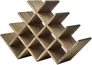 KIRIGEN 13-Bottle Wine Rack 4-Tier Nature Wood Wine Display Rack/Standing and Countertop Storage Shelf - Bottle Holder/Cabinet Glass 4-Layer Dark Brown XHJJ4-DBR