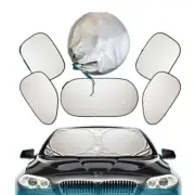 Car Window Sun Shade Visor Folding Cover Block UV Protect Silver 6Pcs Accessory (for: Honda)