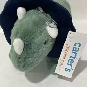 Carters Just One You Navy Blue Green Triceratops Dinosaur Plush Baby Toy 68340