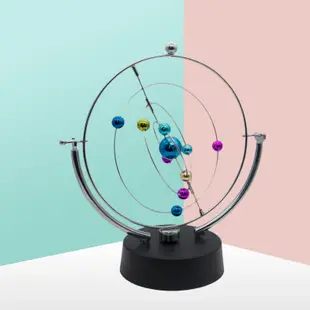 【星球573】銀河系永動儀 九大行星科學玩具 永動機 混沌擺  牛頓平衡 電磁  桌面飾品 紓壓擺件