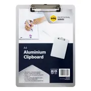 Marbig Aluminium A4 Clipboard w/ Lever Clip Writing File Hardboard Silver