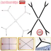Elastic Straps Clips Crisscross Bed Sheet Grippers Suspender Mattress Fastener A