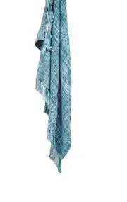Rans Oslo Summer\Winter acrylic weaved Woven Throws 127x152cm - Cool Pool