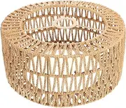 Ciieeo Rattan Lamp Shade Boho Rattan Lampshade Cylinder Woven Lampshade Replacement Pendant Sconce Shade Ceiling Fan Light Cover Yellow 30.00X30.00X15.00CM