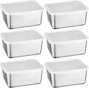 AIMALL Stainless Steel Fresh-Keeping Box Set - Airtight Food Storage Containers with Sealed Lids, Ideal for Fruits & Vegetables