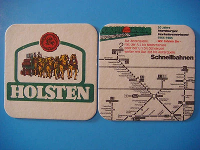 Beer Bar COASTER ~ Holsten-Brauerei ~ Hamburg, GERMANY * 1965-1985 Schnellbahnen