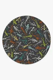 245' Round | Machine Washable Runner Rug | Kid & Pet Friendly | Indoor Rug | Bone Dance Technicolour Flatwoven Rug | Ruggable