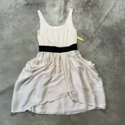 Alice Olivia Dress Womens XS Beige Addy Tank Cowl Drap Skirt Elastic Waist Silk