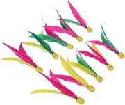 WOONEKY 10pcs Badminton Shuttlecock High Elasticity Three-Hair Cricket Balls Paddle for Sports Fitness