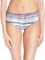 [Jessica Simpson] Womens SSLM16766 Limelight Drawstring Boyshort Swimsuit Bottoms