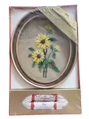 NIB Vintage Dritz Scovill Needlepoint Picture Kit Flowers