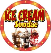 Ice Cream Sundae DECAL Snacks Concession Food Truck Sticker c2