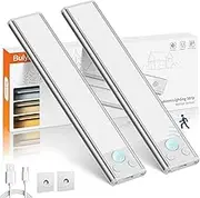 Under Cabinet Lights Rechargeable - Motion Sensor Light Indoor, Dimmable Closet Lights Motion Sensored, 3 Color Temperatures Battery Operated Wireless Under Counter Lights for Kitchen, Stairs