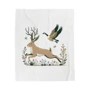 Jackalope Goose Nursery Mythical Cottage Autumn Soft Velveteen Plush Blanket