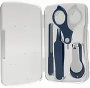 CATIEBYE 1 Set Manicure Nail Clippers Kit with Slip Tweezers Rounded Nail File Portable Scissors and Grooming