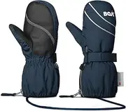 [BQA] Kids Ski Mittens Toddler Winter Snow Thinsulate Waterproof Mittens with String for Boys Girls