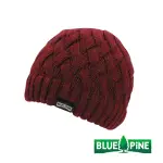 【青松戶外】菱格編織毛帽-酒紅 B62011-18(毛線帽/編織帽/保暖帽)