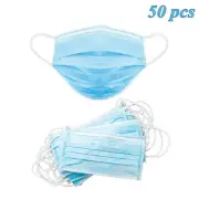 3-Layer Disposable Face Masks – 50Pcs Protective Breathable Facial Covers