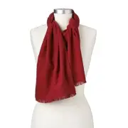 Croft & Barrow SILK Solid Rumba Red Muffler Scarf, 13” x 64”, FREE S&H, $60