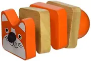 Manhattan Toy Click-Clack Orange Cat Wooden Clutching Baby Toy 4.5 inch Ages 6+