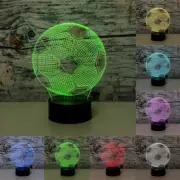 Football Action Figure 3D Illusion Lamp Touch 7 Color Changing Soccer Light