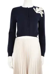 Navy Sequin Detail Cardigan