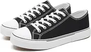 [yageyan] Men Canvas Low top Shoes Classic Casual Sneakers Black and White Fashion Shoes
