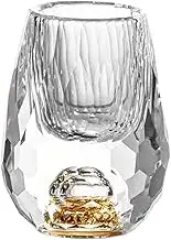 Luxury Crystal Glass Vodka Glass Sake Shochu Glass Bar Liqueur Double Bottom Gold Foil Glass Tea Cup High-end Gifts Hard Liquor for Home
