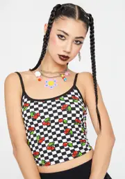 [NGOrder] Cherry Checkerboard Crop Top