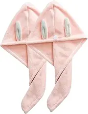 ADOCARN Fashionable Hair Drying Towel Set: 2pcs Comfortable Head Wraps Great Absorption