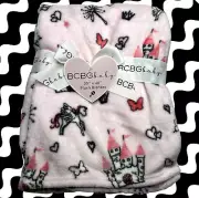 NEW BCBG Baby Blanket Plush Unicorns Butterflies Hearts Castle Wand Toddler