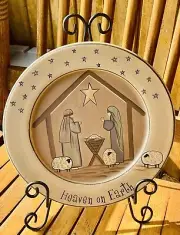Heaven On Earth Nativity Manger Scene Jesus’ Birth Christmas Plate NEW