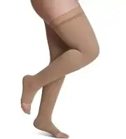 SIGVARIS Style Soft Opaque Open Toe Thigh Highs w/Grip Top 15-20mmHg (Nude) LS L