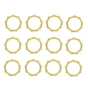 12 Napkin Rings Bamboo Knuckles Gold Napkin Holder for Table Decoration,