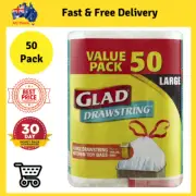 Drawstring Bin Liners, Super Strong Kitchen Tidy Bags, Fits 35L Bins, Pack of 50