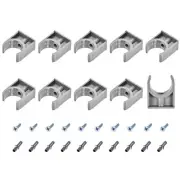 20Pcs 32mm PVC Water Pipe Clips U Shaped Pipe Fitting Clamps with Screws Grey