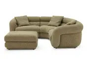 Solari Performance Fabric Sectional Sofa with Ottoman