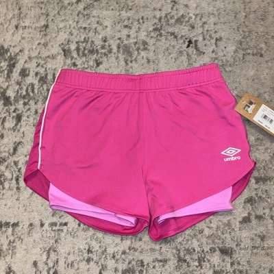 umbro shorts girls medium fucsia fedora/marshmellow
