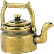 BIUDECO Miniature Brass Teapot Ornament Chinese Style Retro Decor for Desktop Brass Teapot Compact for Home Office Unique Present Idea for Friends Family