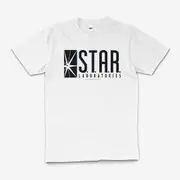 Dc Comics The Flash Star Laboratories Cotton T-Shirt Unisex Tee White