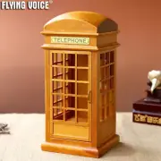 Wood Telephone Booth Music Box Wind Up 50 Tune Option Xmas Party Present Gift