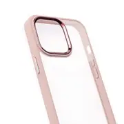 iPhone 13 Pro Max Compatible Case Cover With Shockproof Metal Camera Lens Protection Clear PC - Pink