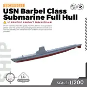1/200 Military Model Kit USN Barbel Class Submarine Full Hull