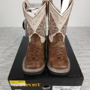 Dan Post Lil' Kite Days Western Cowboy Boots Girls'10.5 D Square Toe Tan White