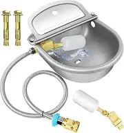 Auto-Filling Dog Water Bowl with Float Valve, 304 Stainless Steel Animal Drinking Water Dispenser Kit for Pets & Livestock - Includes Pipe, Valves, Quick Connector (Durable & Rustproof)