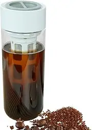 Iced Coffee Maker - Large Capacity Iced Coffee Machine, Heat-Proof Iced Coffee Recipes | Removable Borosilicate Glass Cold Brew Pitcher, Single Serve Coffee Machine for Hot Tea, Iced Tea, (8.6x3in)